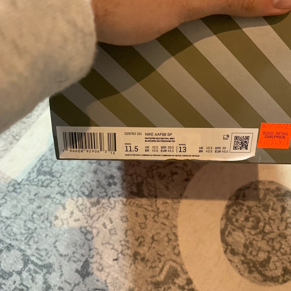 Nike Air Alpha Force 88 SP Billie Eilish Mens 11.5 White Fire Red New DZ6763-101 - Picture 7 of 7